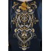 Boho Style Ukrainian Embroidered Folk  Blouse "Magic Herbs" golden on black